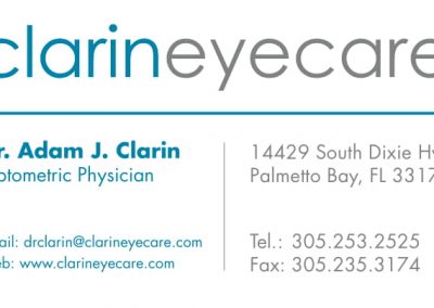 Clarineyecare business card