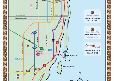 Doral Breeze Luxury Tower brochure map of south florida