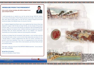 Century Grand Luxury Condominiums Brochure message from the president