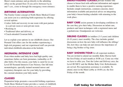 North Shore Medical Center Brochure sevices page