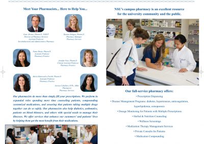 Nova Southeastern university Pharmacy brochure meet your pharmacists page
