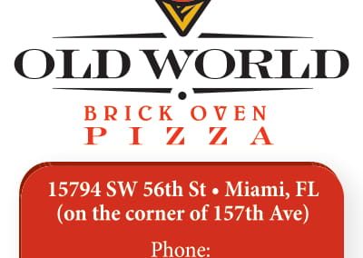 Old World Brick Oven Pizza business card