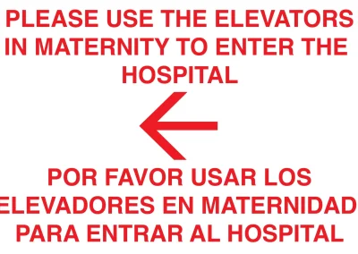 left elevator sign